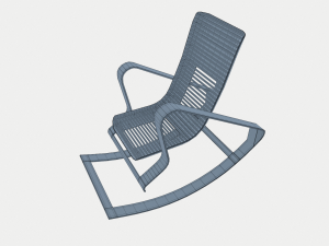 designer red rocking chair 3D-Modell