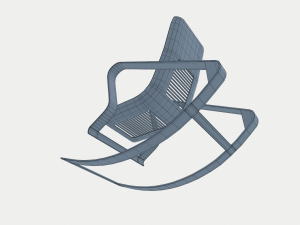 designer red rocking chair 3D-Modell