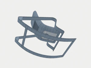 designer red rocking chair 3D Model