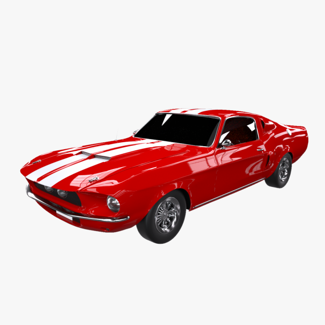 mustang red car Modello 3D .c4d .max .obj .3ds .fbx .stl .blend 
