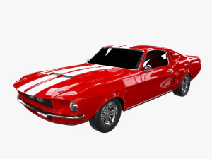 voiture rouge mustang Modèle 3D