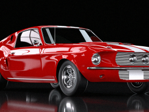 mustang red car Modello 3D