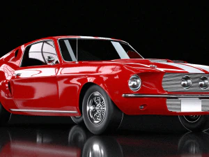 voiture rouge mustang Modèle 3D