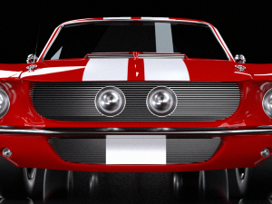 mustang red car Modello 3D