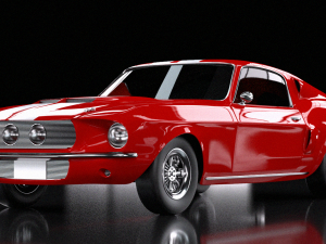 mustang red car Modello 3D