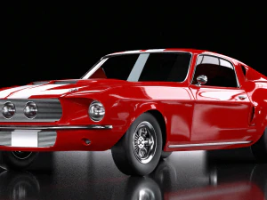 voiture rouge mustang Modèle 3D