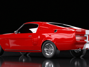 mustang red car Modello 3D