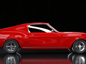 voiture rouge mustang Modèle 3D