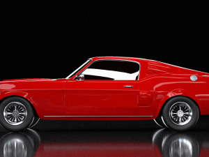 mustang red car Modello 3D