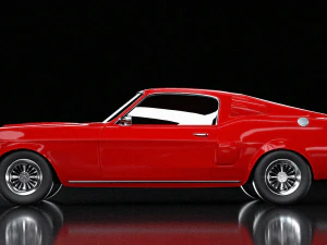 voiture rouge mustang Modèle 3D