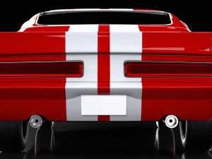 mustang red car Modello 3D