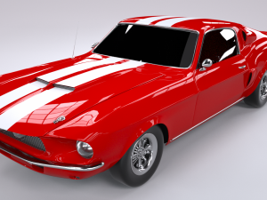 mustang red car Modello 3D