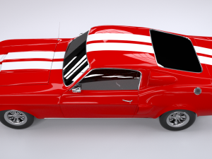 mustang red car Modello 3D