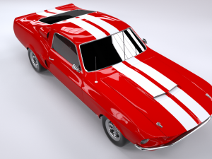 mustang red car Modello 3D