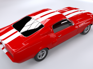 mustang red car Modello 3D