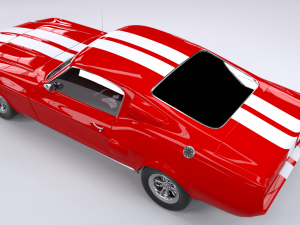 mustang red car Modello 3D