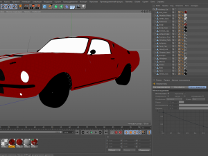 mustang red car Modello 3D