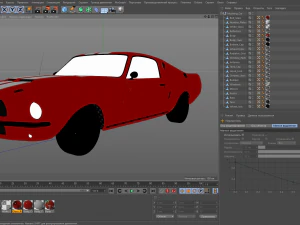 voiture rouge mustang Modèle 3D