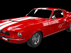 voiture rouge mustang Modèle 3D