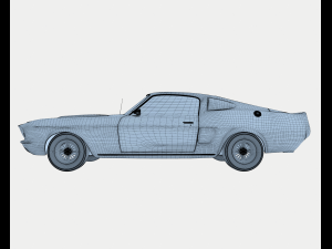 mustang red car Modello 3D