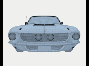 mustang red car Modello 3D