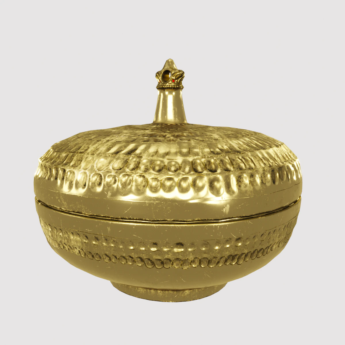 palace round brass box 3D Model .c4d .max .obj .3ds .fbx .stl .blend 