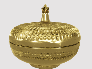 palace round brass box 3D 모델