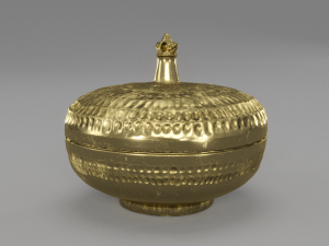 palace round brass box Modello 3D