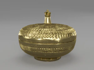 palace round brass box 3D Model