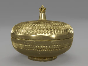 palace round brass box 3D Model