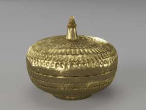 palace round brass box Modello 3D