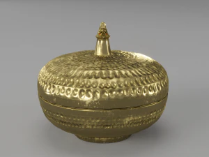 palace round brass box 3D Model