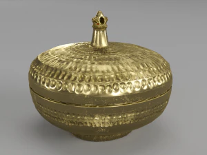palace round brass box 3D Model