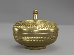palace round brass box 3D Model