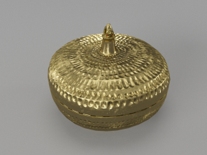 palace round brass box Modello 3D