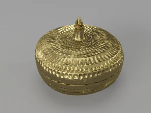 palace round brass box 3D Model