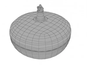 palace round brass box 3D Model