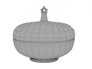 palace round brass box 3D Model