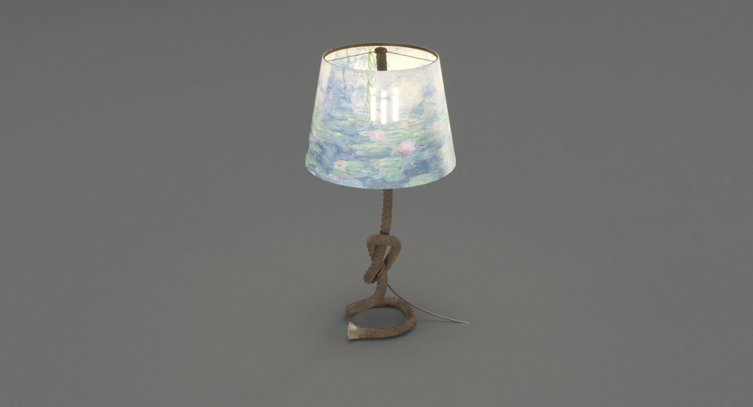 rope table lamp 3D Model .c4d .max .obj .3ds .fbx .stl .blend 