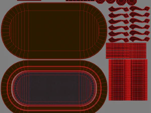 elite poker table 3D Model