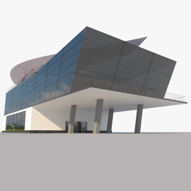 modern glass shoping mall 3D 모델 .c4d .max .obj .3ds .fbx .stl .blend 