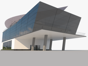 modern glass shoping mall 3D Model