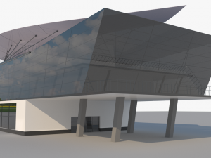 modern glass shoping mall 3D 모델