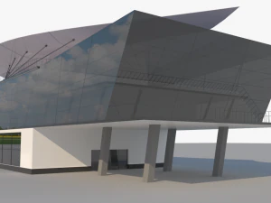 modern glass shoping mall 3D Model
