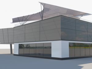 modern glass shoping mall 3D 모델