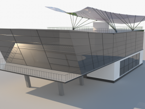 modern glass shoping mall 3D 모델