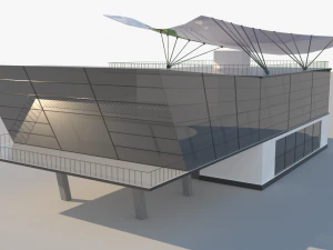 modern glass shoping mall 3D Model