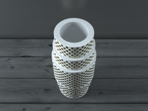 rain gold vase 3D 모델