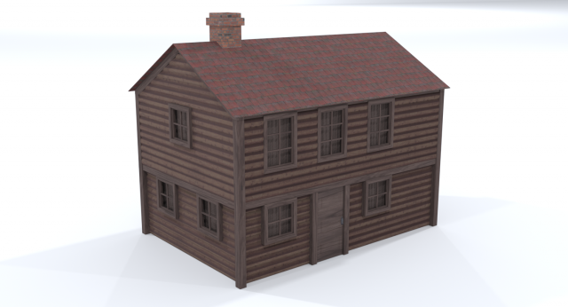 landscape wooden house 3D 模型 .c4d .max .obj .3ds .fbx .stl .blend 