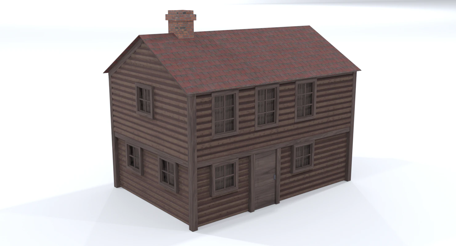 landscape wooden house 3D Model .c4d .max .obj .3ds .fbx .stl .blend